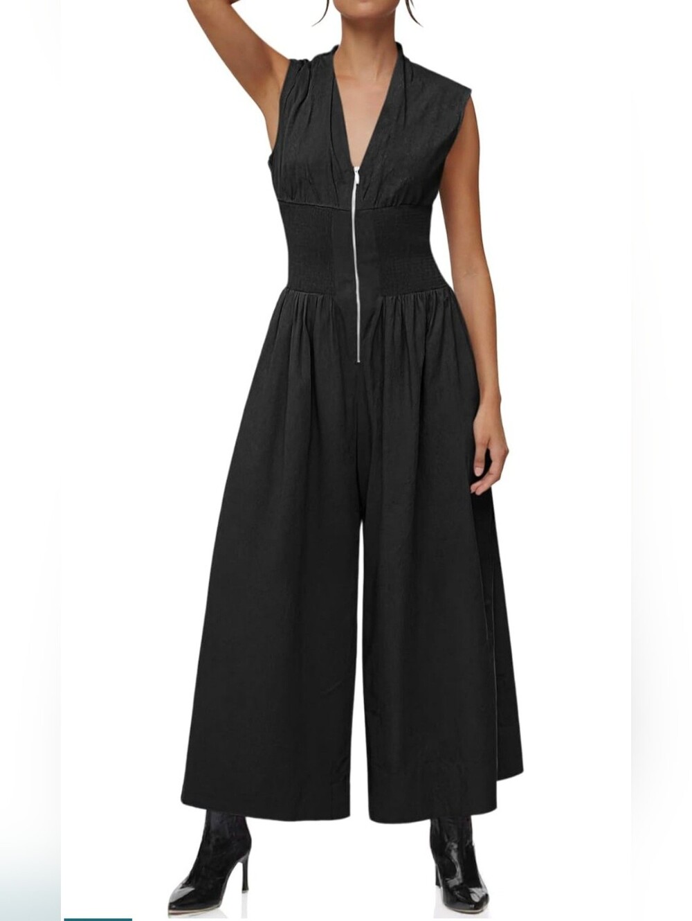 Cicy Bell V Neck Casual Dressy Jumpsuit #1308